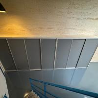 Schuifwandkast stofgrijs met aluminium profiel
