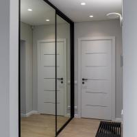 2 deuren spiegel blank | zwart mat profiel